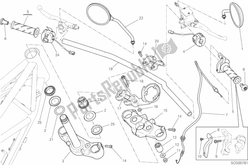 All parts for the Handlebar And Controls of the Ducati Scrambler Sixty2 Thailand 400 2018